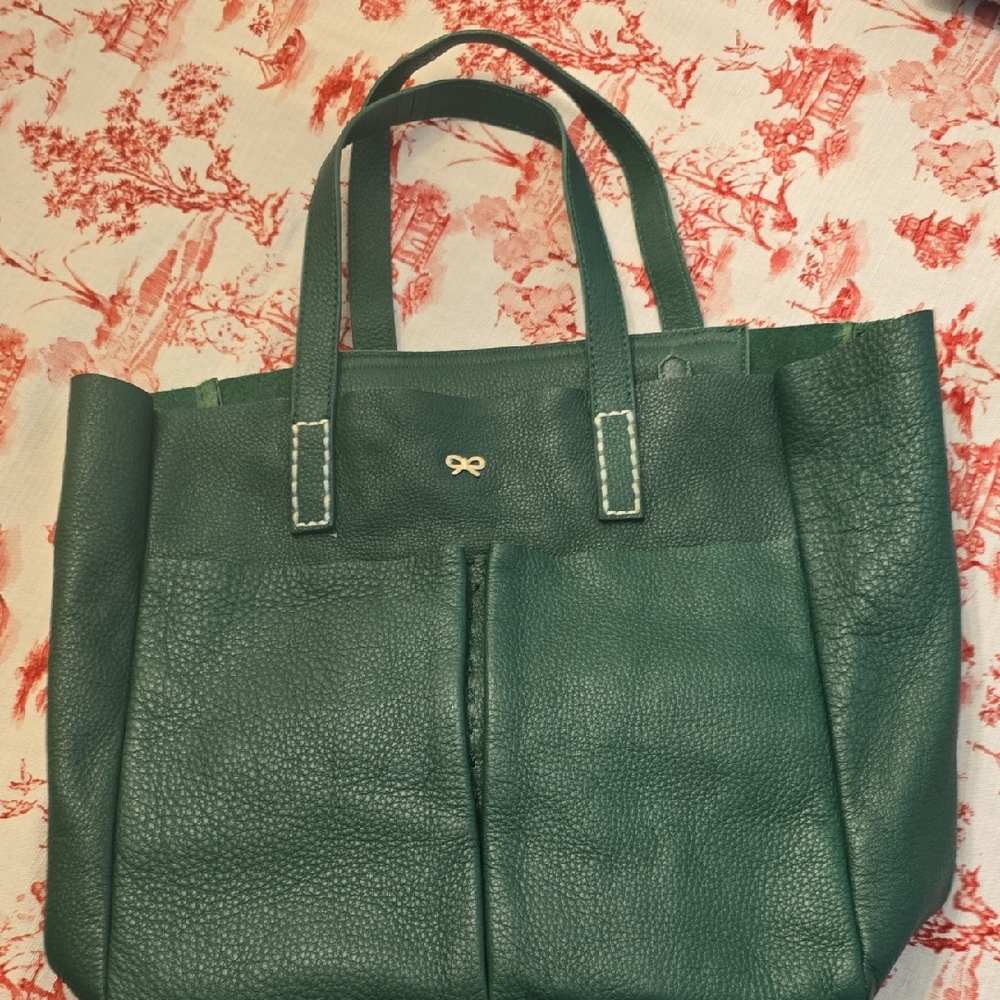 Anya Hindmarch Green Leather Tote Bag